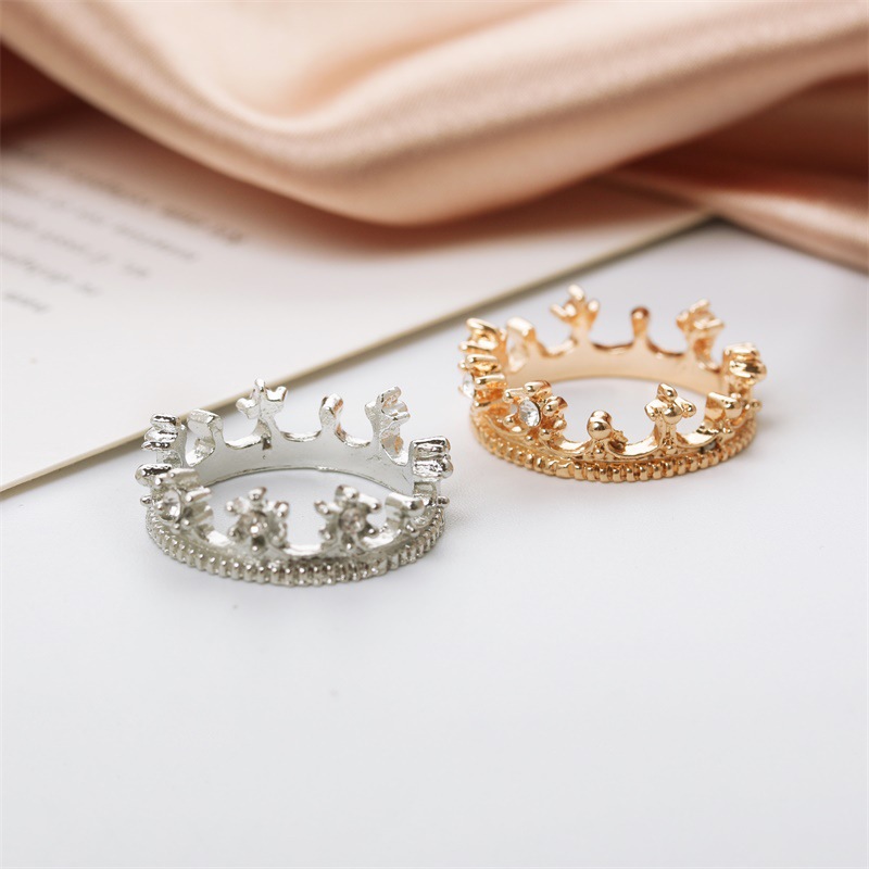 Wholesale Gold and sier crown shaped commemorative ring