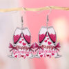 Wholesale Valentine's Day Pink Champagne Glass Acrylic Earrings