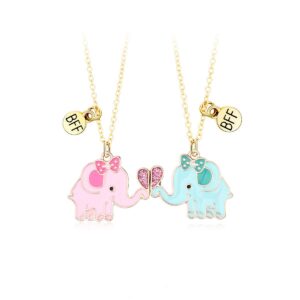 703 baby elephant golden pink blue