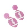 Wholesale Sports themed rugby sequin acrylic earrings