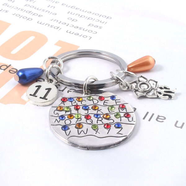 Wholesale Cartoon 26 letter waffle metal keychain