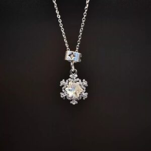 Wholesale Gradient Star Snowflake Pendant Necklace