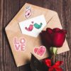 Wholesale 100pcs Love Pink Vinyl Waterproof Valentine's Day Sticker