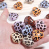 Wholesale Acrylic Colorful Leopard Print Heart Beads DIY Handmade Jewelry Beading Material Accessories