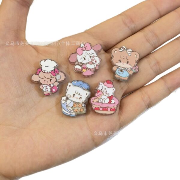 Wholesale 10pcs baking bread cartoon cat relief acrylic beads