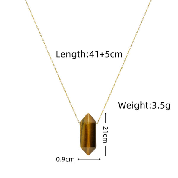 Wholesale Retro Yellow Tiger Stone Series Pendant Titanium Steel Necklace