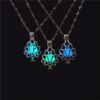 Wholesale Luminous Lotus Pendant Alloy Necklace