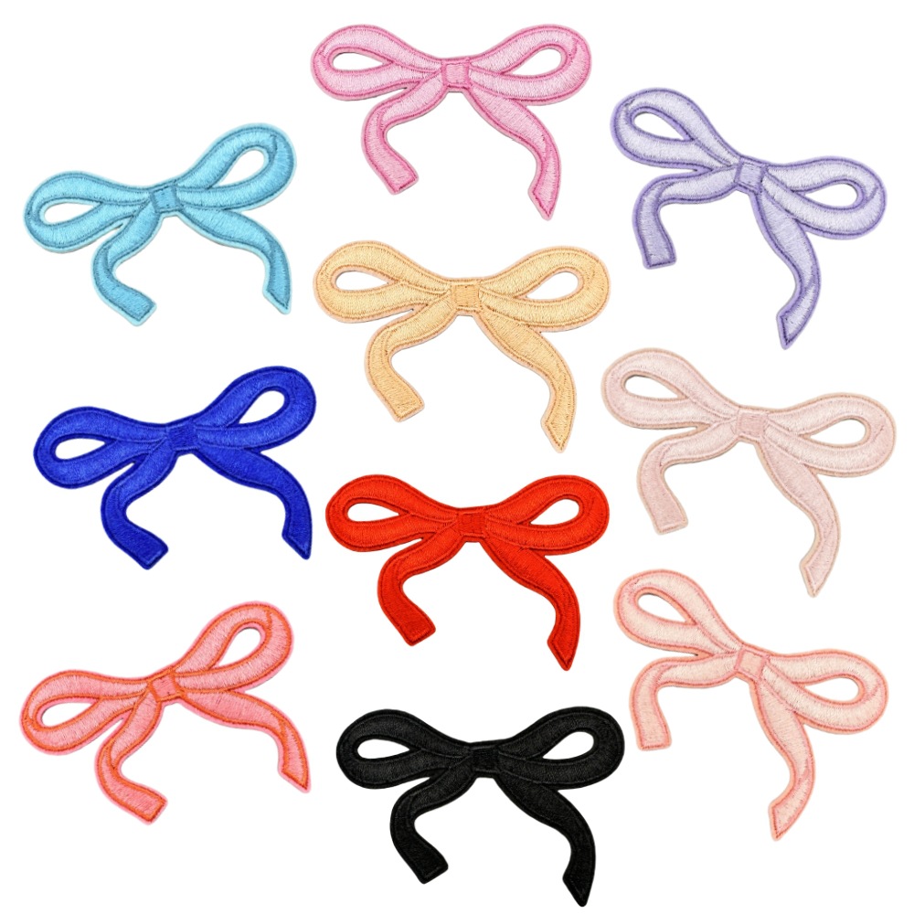 Wholesale Colorful bow embroidery DIY Patches