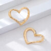 Wholesale Gold metal electroplated heart-shaped earrings