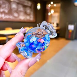 Blue glow-in-the-dark bubble beads (without clasp) - Round candy / Quantity 1 is 1