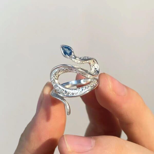 O1CN01W1wT3L1l5Ktr4o7GC_2216005864767-0-cib Wholesale Silver inlaid colorful topaz snake ring