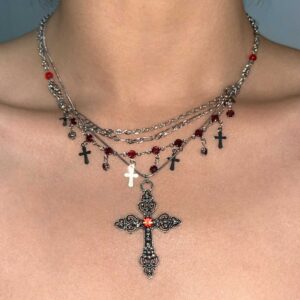 Tassel cross pendant necklace dx0322