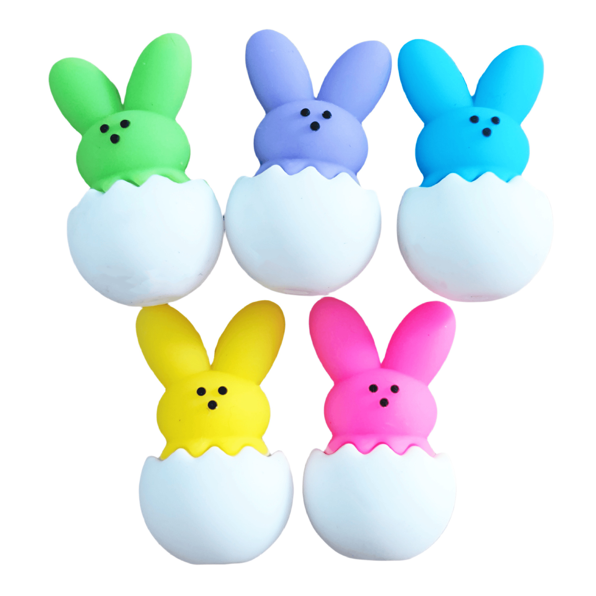 Wholesale Cross Border Hot Sale 3D Easter Bunny Silicone Beads TK Live Amazon DIY String Pen Beads Aessories