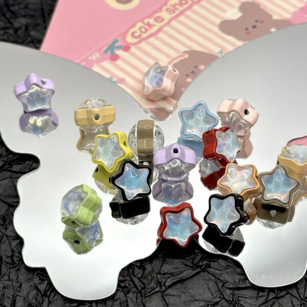 Wholesale Vertical Hole Zirconium Pentagram Beaded Alloy Accessories DIY Beads