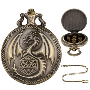Wholesale Retro Flying Dragon with Dice Pocket Watch