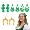 Wholesale St. Patrick's Day four-leaf clover hat with acrylic earrings