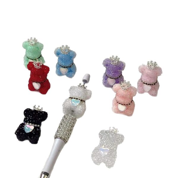 O1CN01W8hHcr1iSkW77VUVt_2220041874412-0-cib Wholesale Double-sided 3D Sugar Heart Crown Little Bear DIY Handmade Beads
