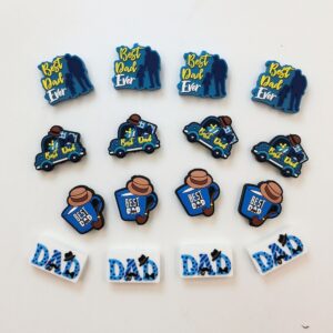 Wholesale 10pcs Father's Day Series Silicone Cartoon Beads