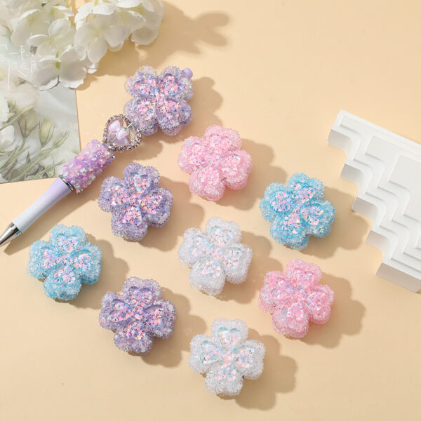 Wholesale 10pcs beaded pen bow four-leaf clover DIY cute beads