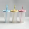 Wholesale Colorful PP material large capacity 710ml plastic straw cup
