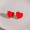 Wholesale Red Peach Heart Valentine's Day Earrings