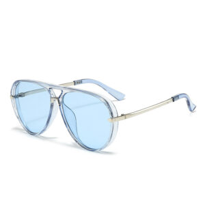 Silver frame light blue film