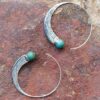 Wholesale Alloy Vintage Thai Silver Turquoise Earrings