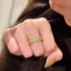 Wholesale Five Emperors Money Sand Gold Sparkling Diamond Wealth Ring