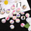 Wholesale 10pcs Valentine's Day Camellia Printed Round Acrylic Beads