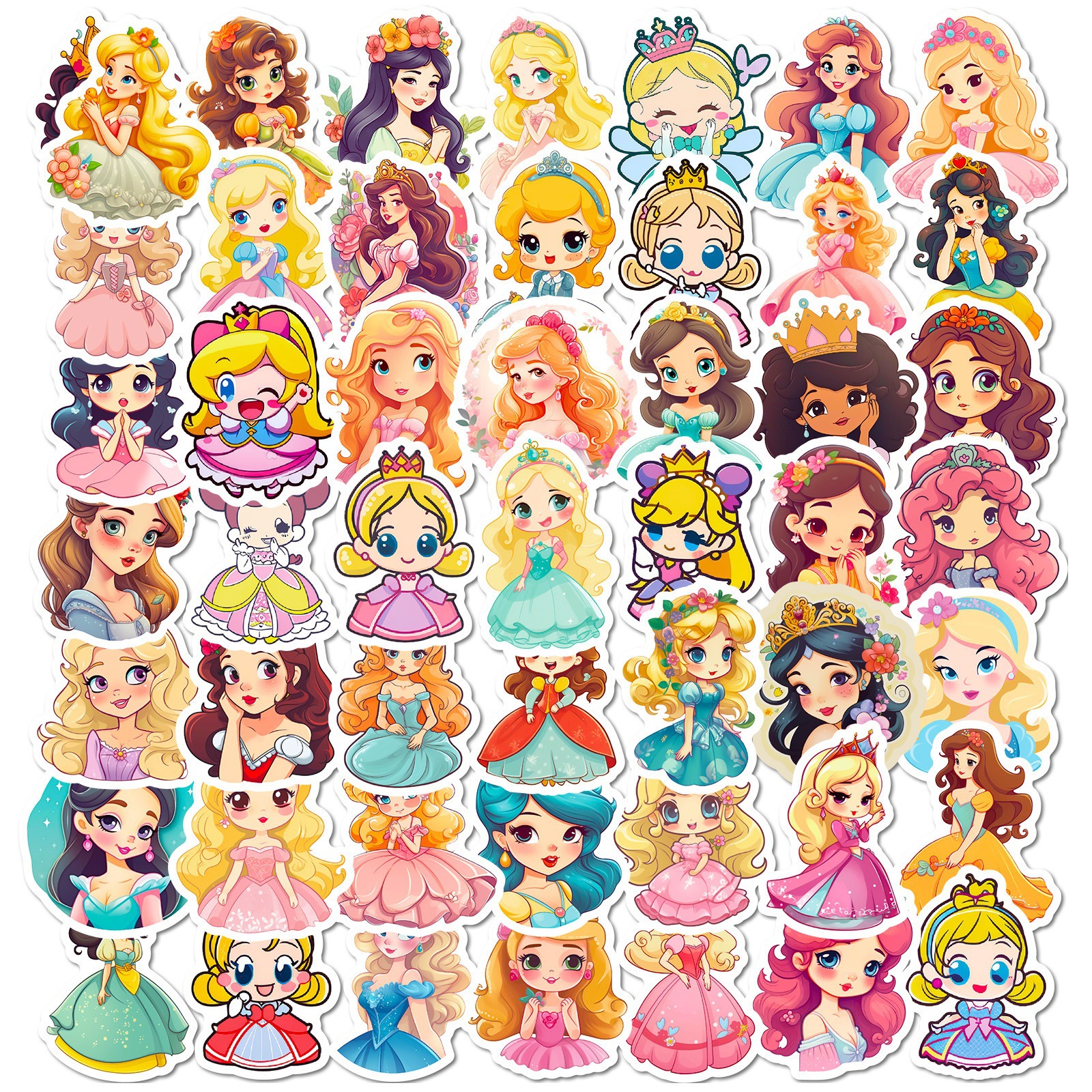Wholesale 50 pieces of cartoon skirt girl graiti stickers