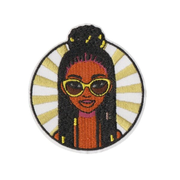 Wholesale Cartoon Black Girl Embroidered Patch