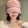 Wholesale Broken hole pink wide brim sweet cool baseball cap