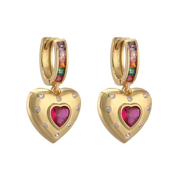 Wholesale asymmetric love five-pointed star earrings