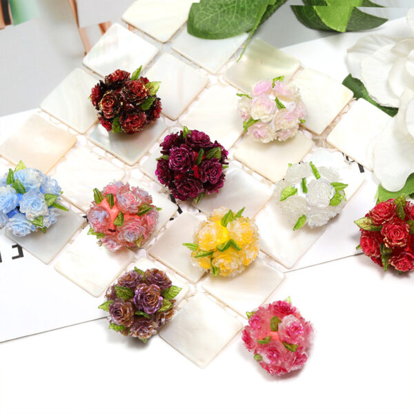 Wholesale 10pcs Colorful Flower Drill Balls Ceramic Beads