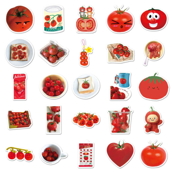 O1CN01WJl6eN1kMugWbt8DQ_2208066194670-0-cib Wholesale 50 Pieces of Tomato Ins Style Graffiti Stickers, Personalized Cross-Border Small Fresh and Cute Decorative Water Cup Mobile Phone Case DIY Stickers