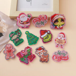 Wholesale 10pcs Glitter and Sparkle Christmas DIY Acrylic Patch