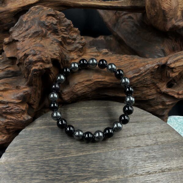 Wholesale Obsidian and Hematite Beaded Bracelet