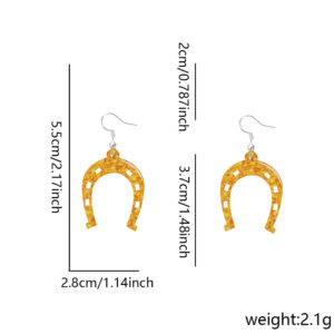 Golden horseshoe style / Irish day acrylic earrings