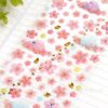 Wholesale Wow WQCC Pink Cherry Blossom Bronzing Crystal Stereo Sticker Children's Girl's Diary Hand Account Water Cup Decorative Glue Drops
