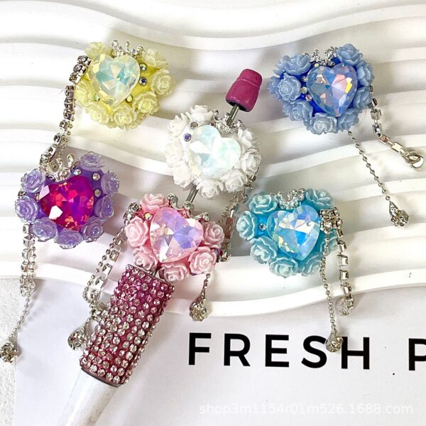 Wholesale 10pcs Colorful Love Flower Crown Diamond Ball Beads