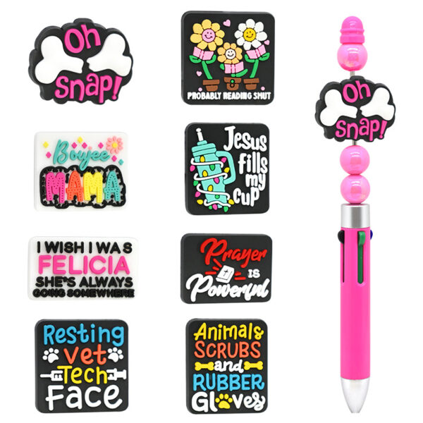 O1CN01WNeQeZ1t0m2UMvXsX_2207248195840-0-cib Wholesale Random 100pcs Creative phrases beaded English slogan PVC soft rubber beads