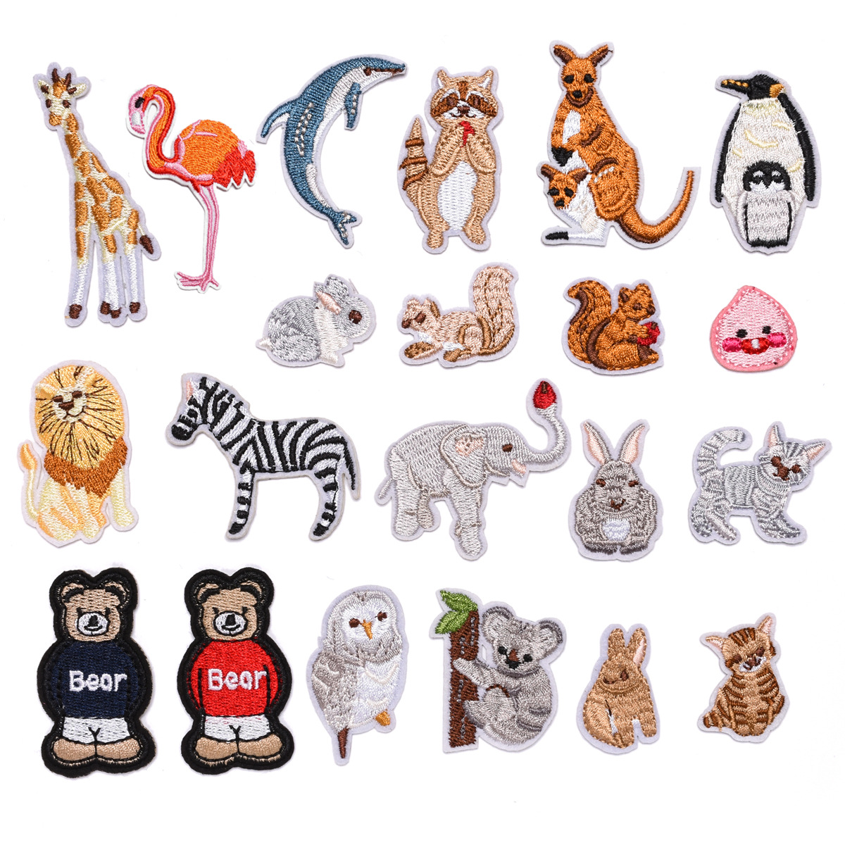 Wholesale Cute cartoon animal embroidery DIY patches