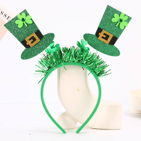 Wholesale St. Patrick's Day Green Clover Hat Headband