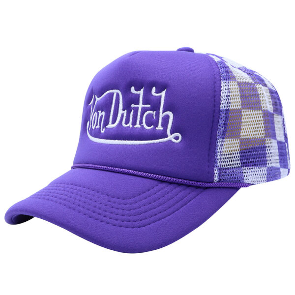 Wholesale Plaid Camouflage Embroidered Truck Hat Sun Protection Mesh Baseball Cap