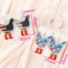 Wholesale Double sided Independence Day Boots Chicken Acrylic Earrings
