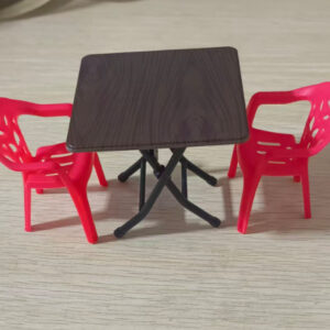 Square table + 2 chairs