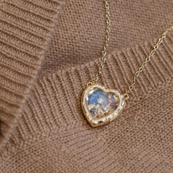 Wholesale Transparent glass opening and closing cute necklace