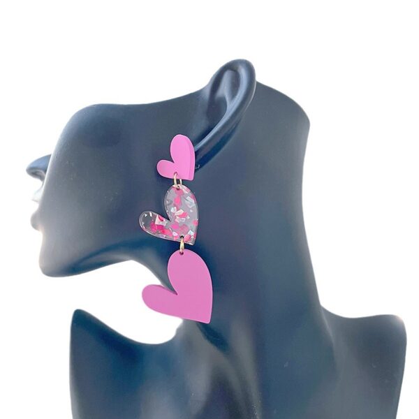 Wholesale Valentine's Day Pink Irregular Love Acrylic Earrings