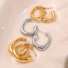 Wholesale Stainless Steel G-Shaped Gold-Plated Geometric Earrings