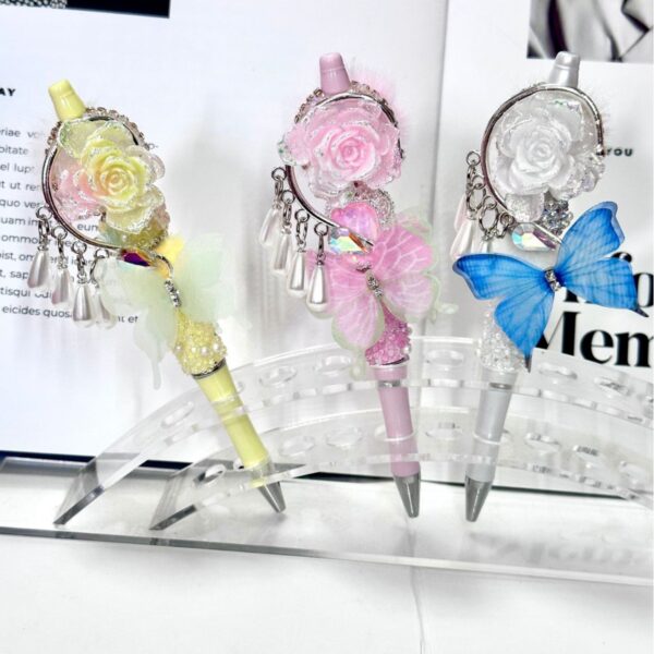 Wholesale Loving Heart Butterfly Heavy Duty Finished Beaded Pen